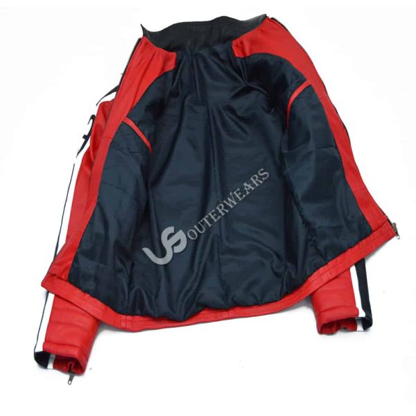 My Chemical Romance Kobra Kid Red Leather Jacket made of Faux and Real Sheep Napa Leather. All Sizes available from XXS-5XL and Custom SIze Jacket