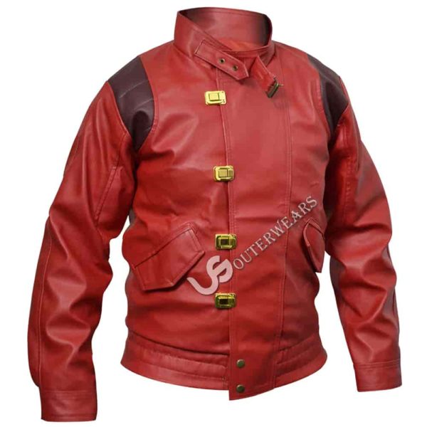 Akira Red Leather Jacket (With Capsule & Text)