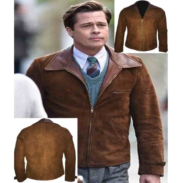 Brad Pitt Max Vatan Allied Leather Jacket