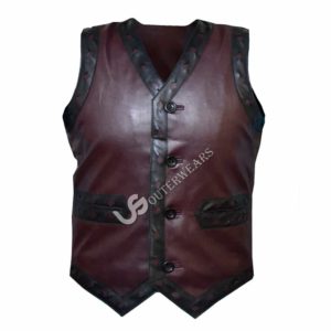 The Warriors Vest, White Diamond Leather Jacket