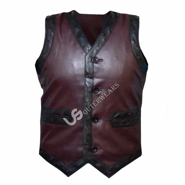 The Warriors Vest, White Diamond Leather Jacket
