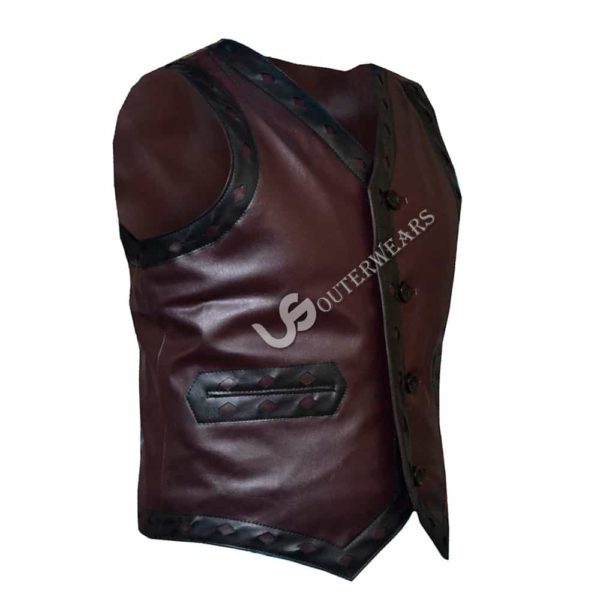 The Warriors Vest, White Diamond Leather Jacket