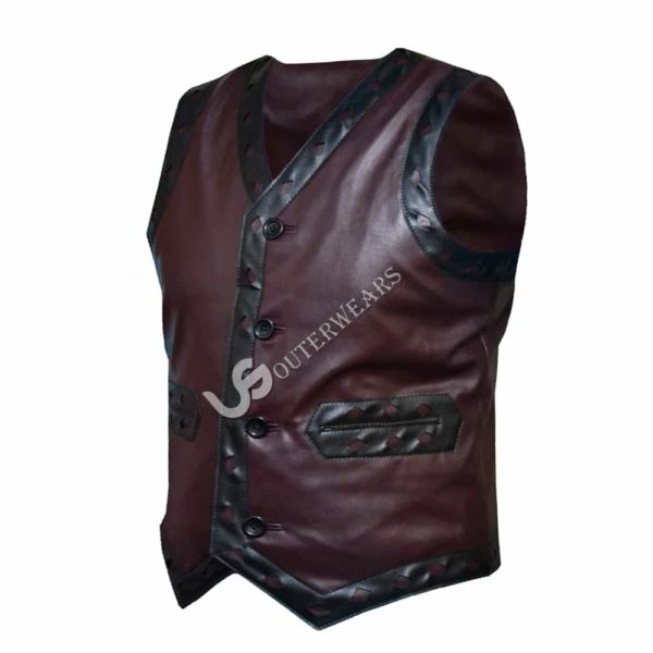 The Warriors Vest, White Diamond Leather Jacket