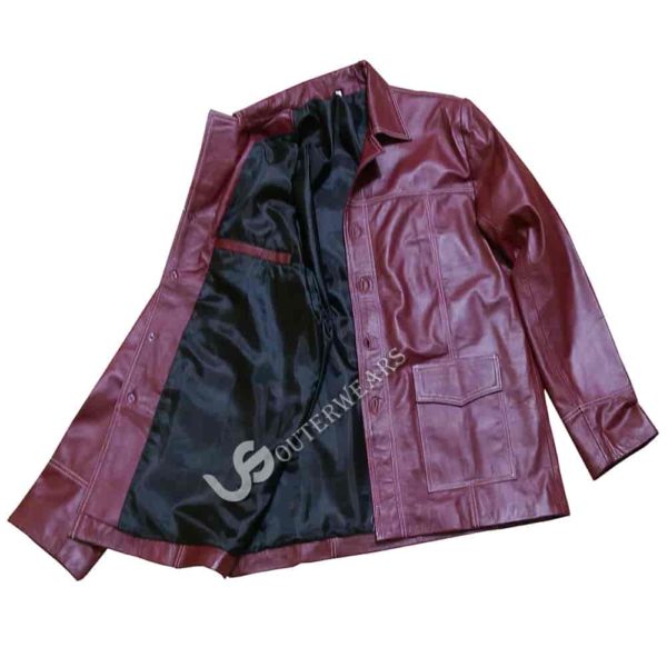 Fight Club Brad Pitt Leather Jacket Coat