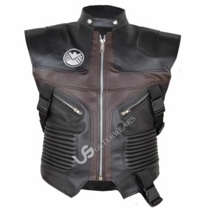 Hawkeye Avengers Agent of Shield Jeremy Biker Leather Vest Jacket