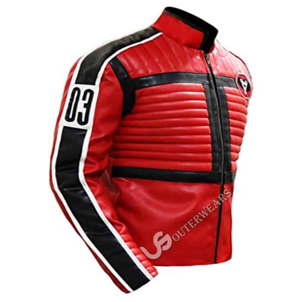 My Chemical Romance Kobra Kid Red Leather Jacket made of Faux and Real Sheep Napa Leather. All Sizes available from XXS-5XL and Custom SIze Jacket